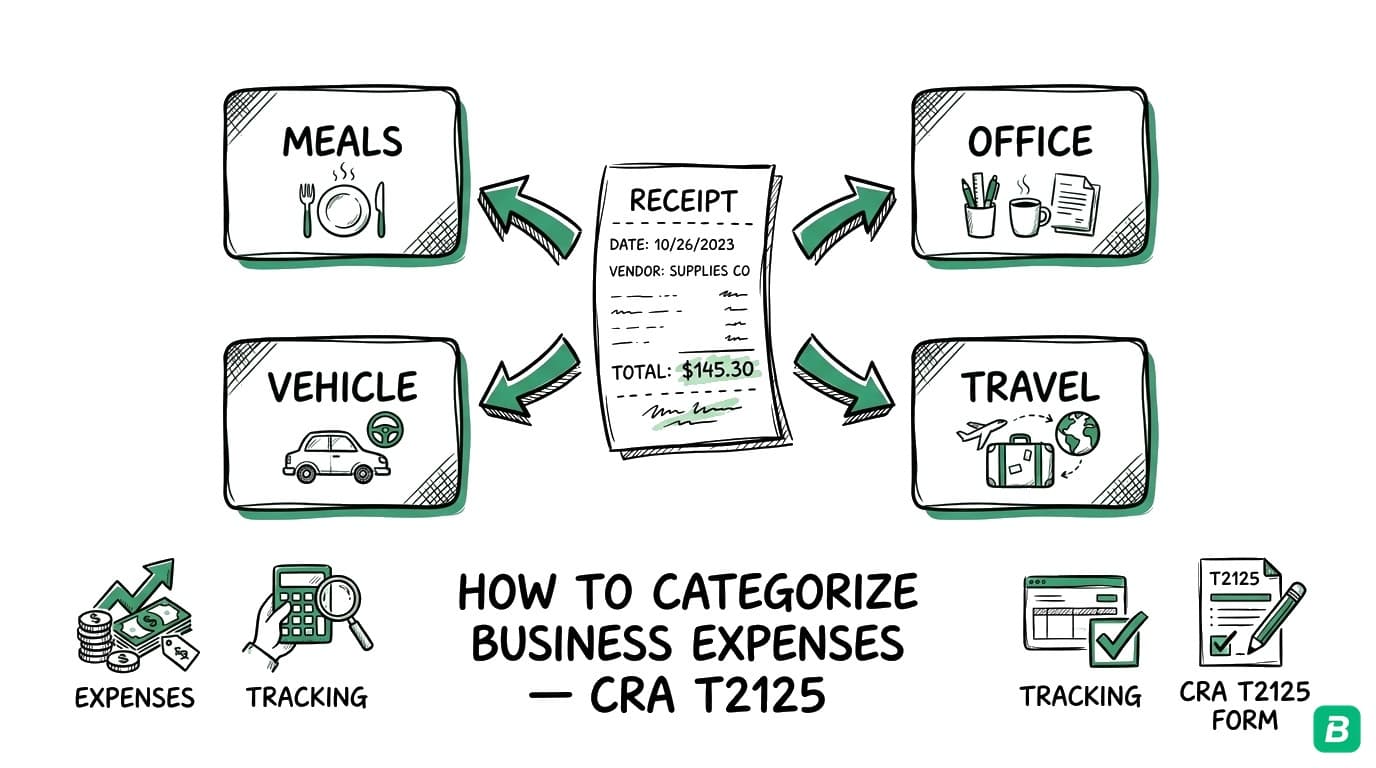 How to Categorize Business Expenses in Canada: T2125 Categories Explained (2026)