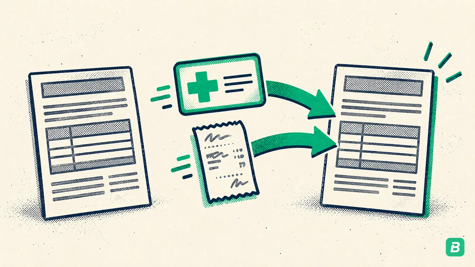 A health card and a tax card skipping one form and landing on another