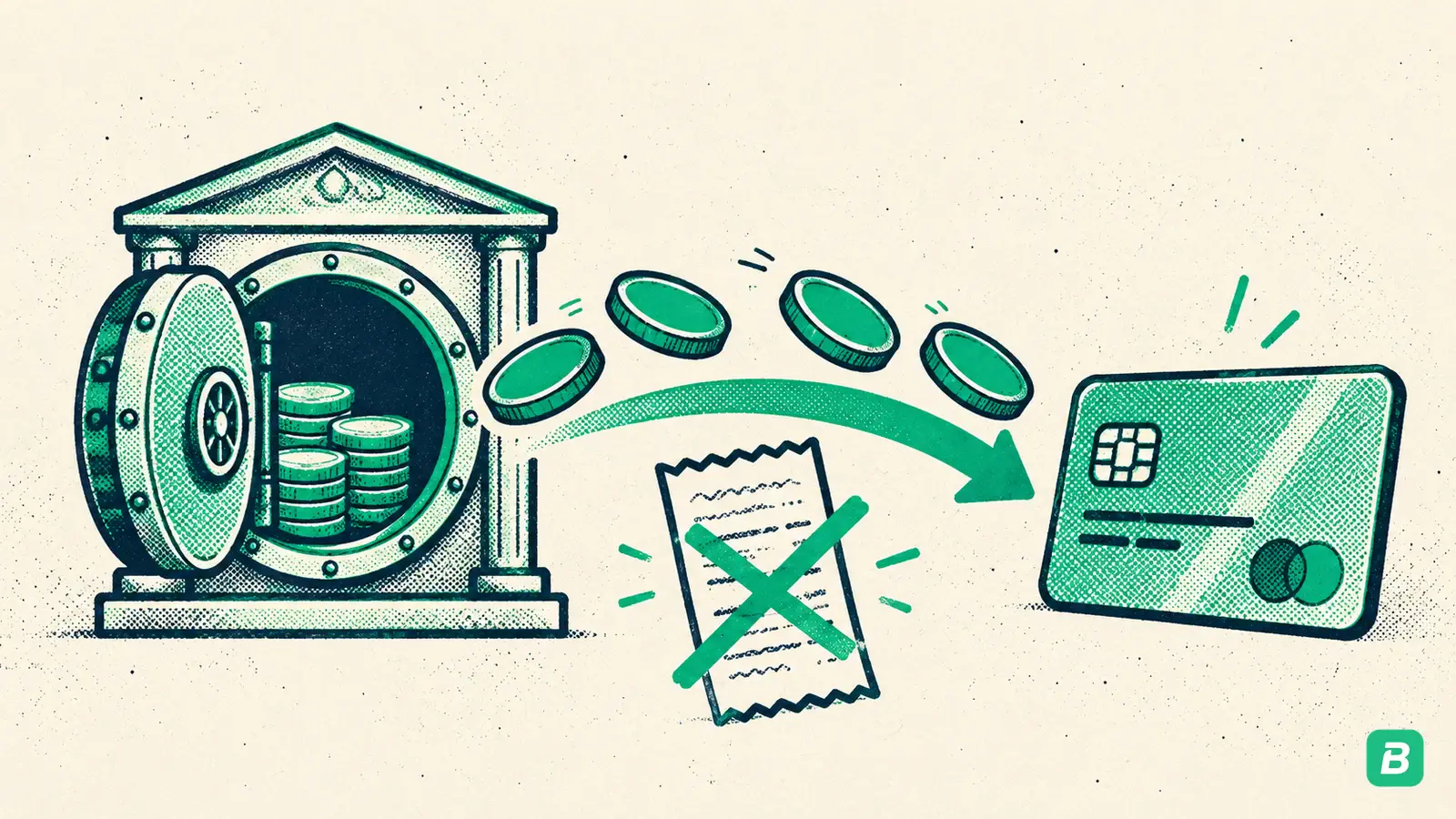 Coins moving from the bank to a credit card, no expense created