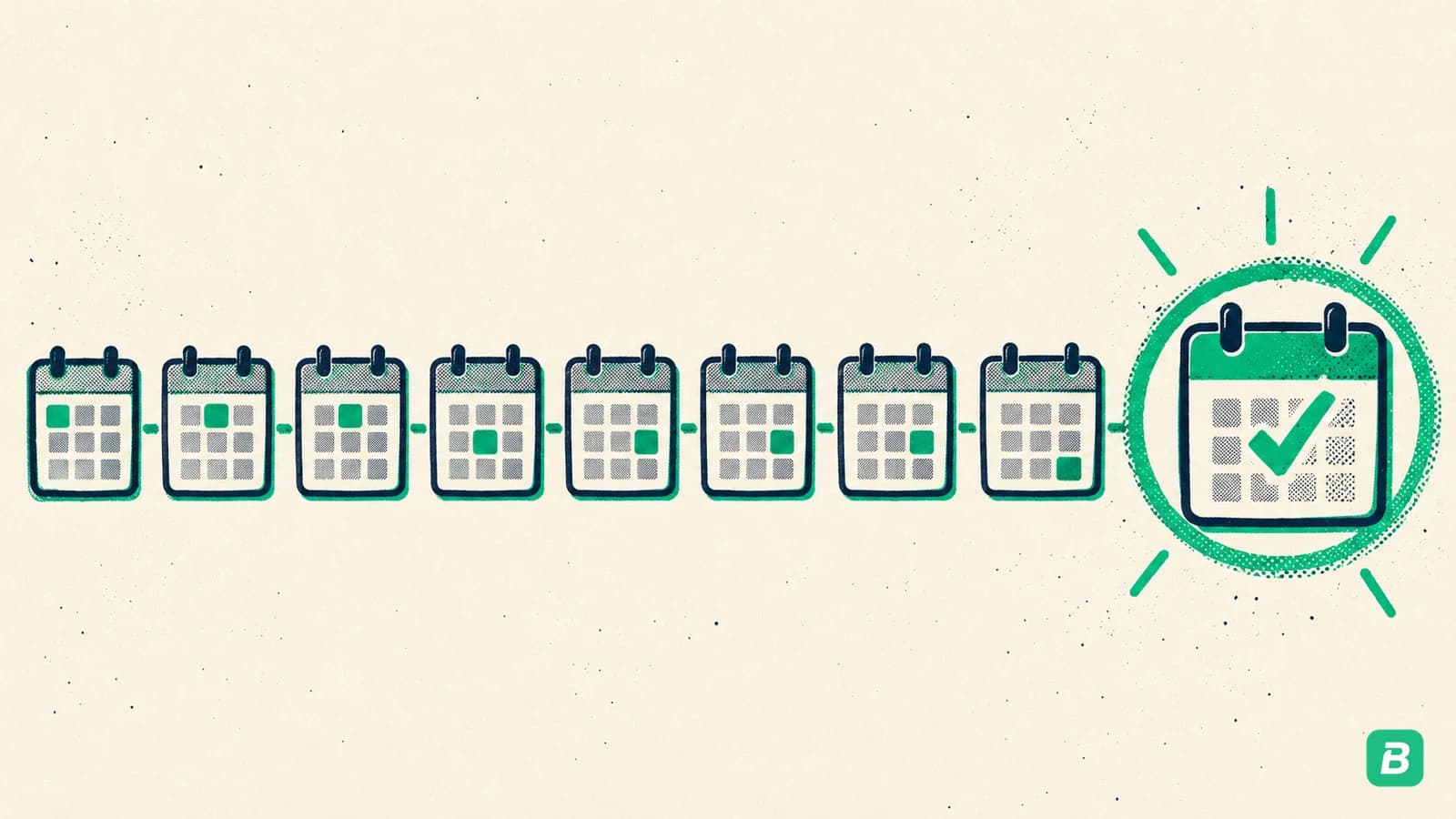 Nine week squares counting down to the payment deadline