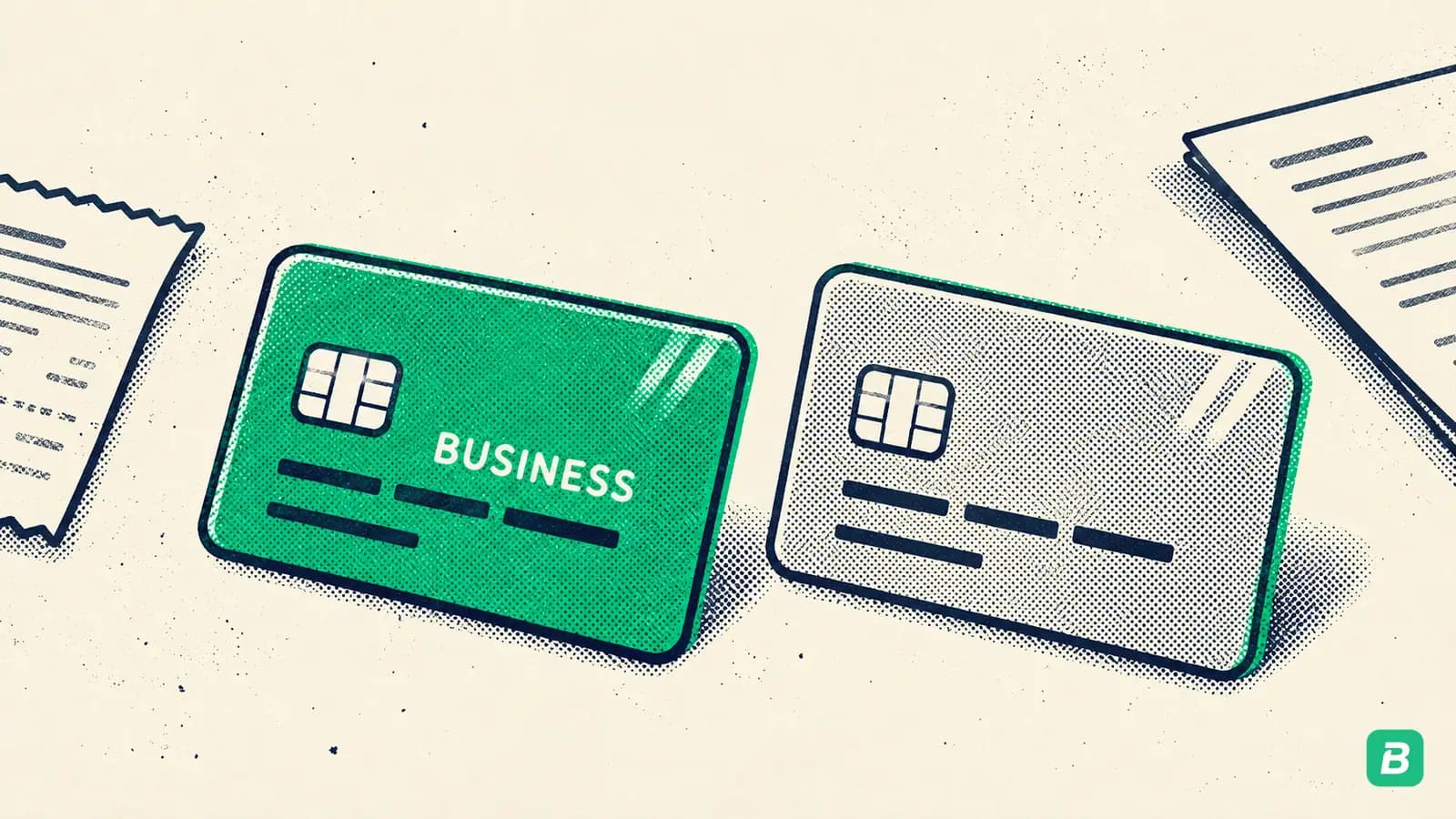 A dedicated business card beside a personal card