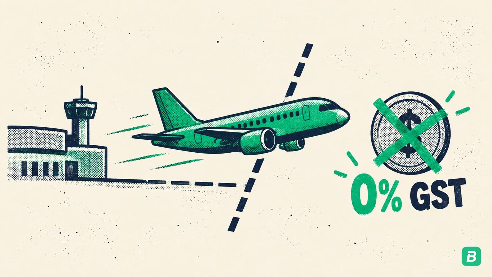 A plane crossing the border with no GST coin