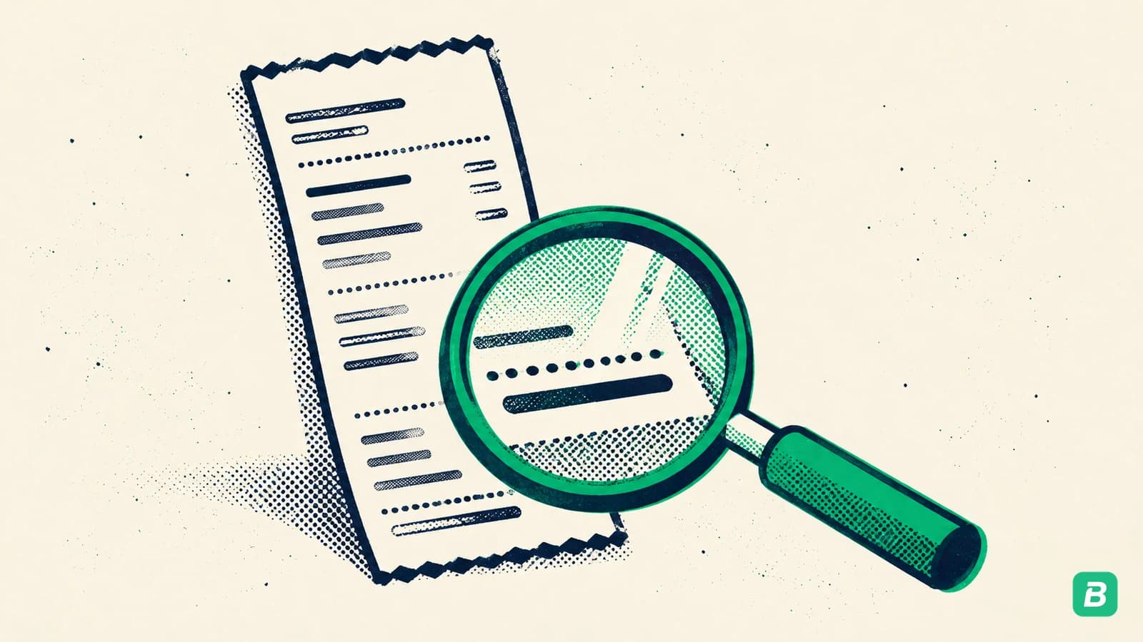 A magnifier over the receipt ID at the bottom