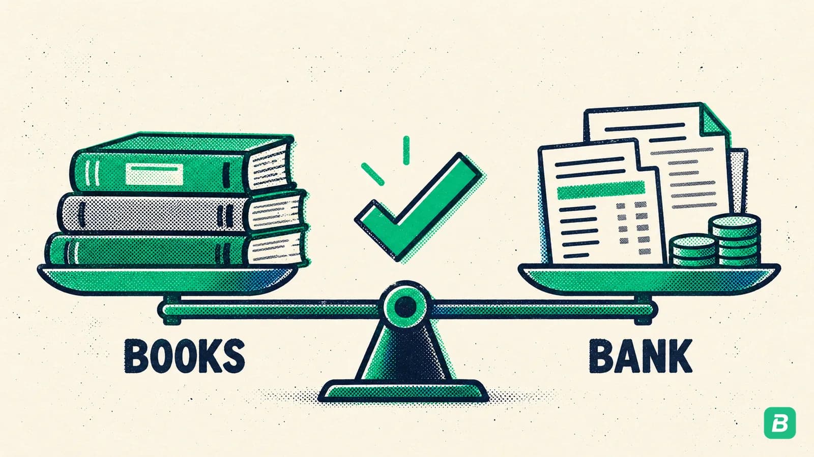 Book balance and bank balance level on a beam