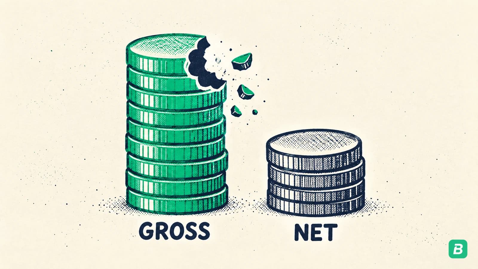 A tax bite taken from the full revenue stack