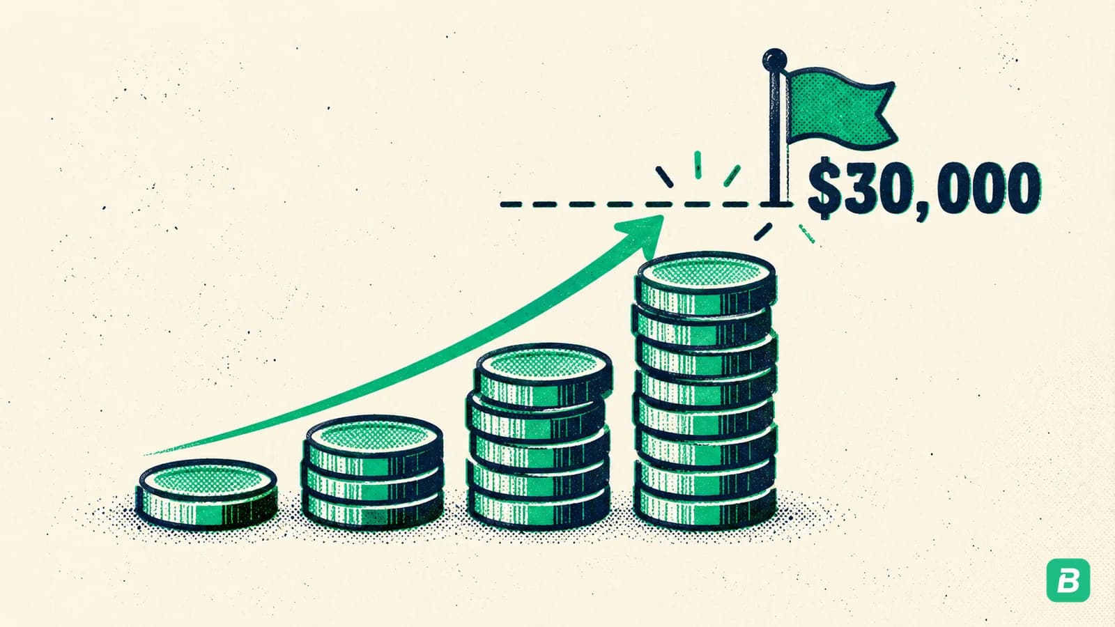 A revenue stack rising to the registration line