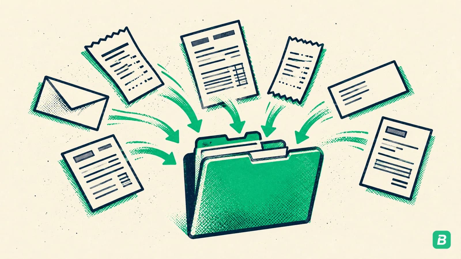 Tax slips gathering into one folder