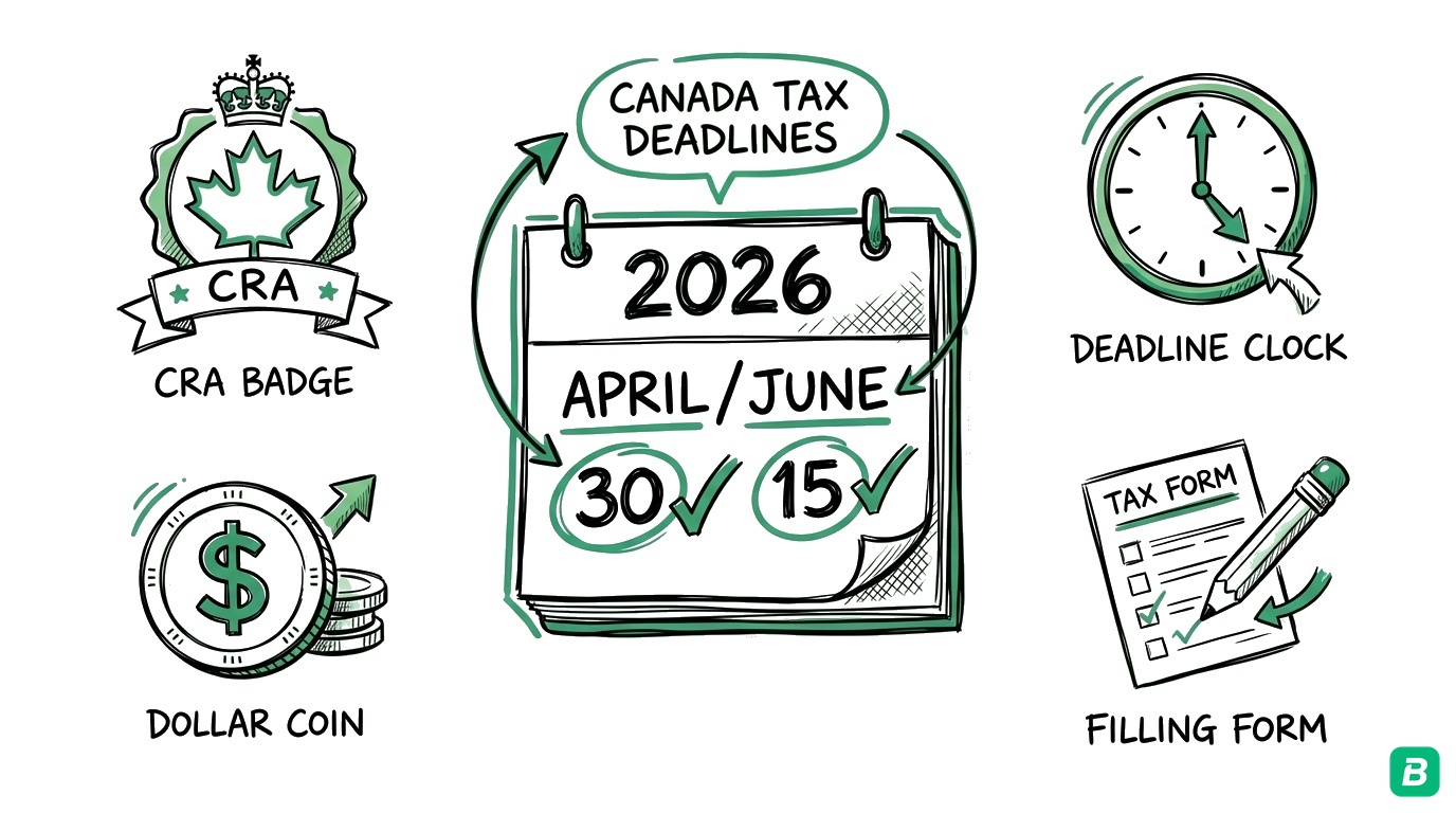 Canada Tax Deadlines 2026: Every CRA Due Date You Need to Know | BookZero