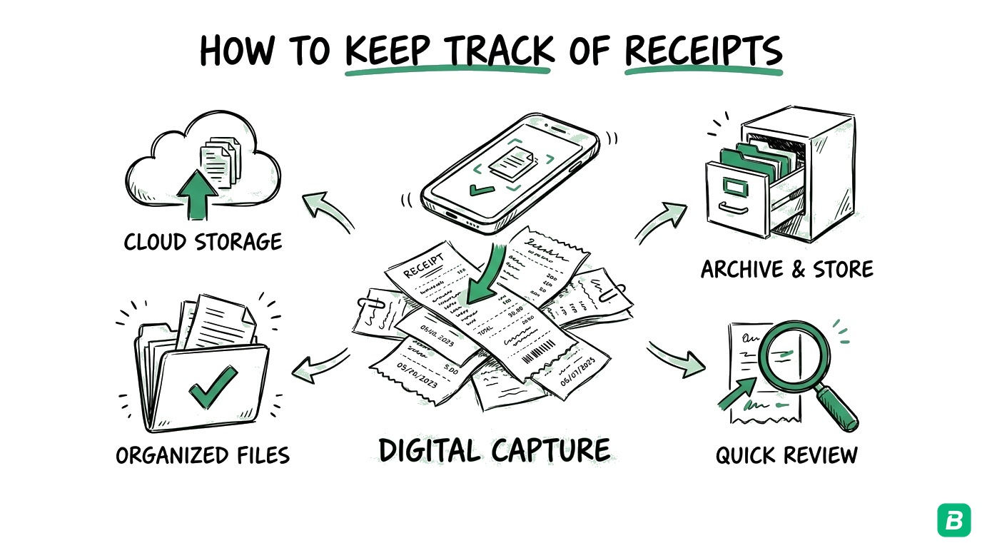How to Keep Track of Receipts for a Small Business (2026 Guide) | BookZero